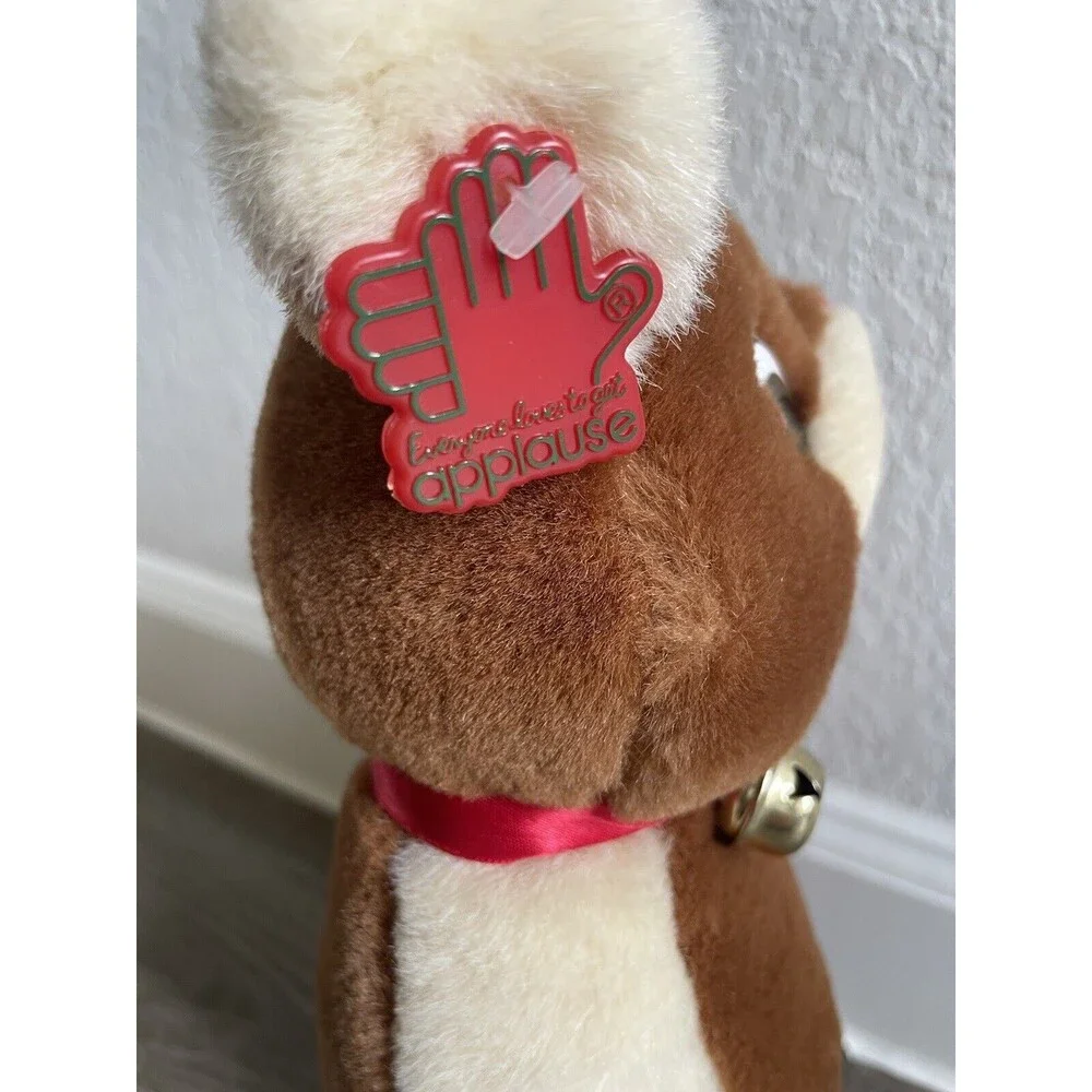 Vintage applause Rudolph Red Nose Reindeer With Original Ear Tag plush 12” EUC